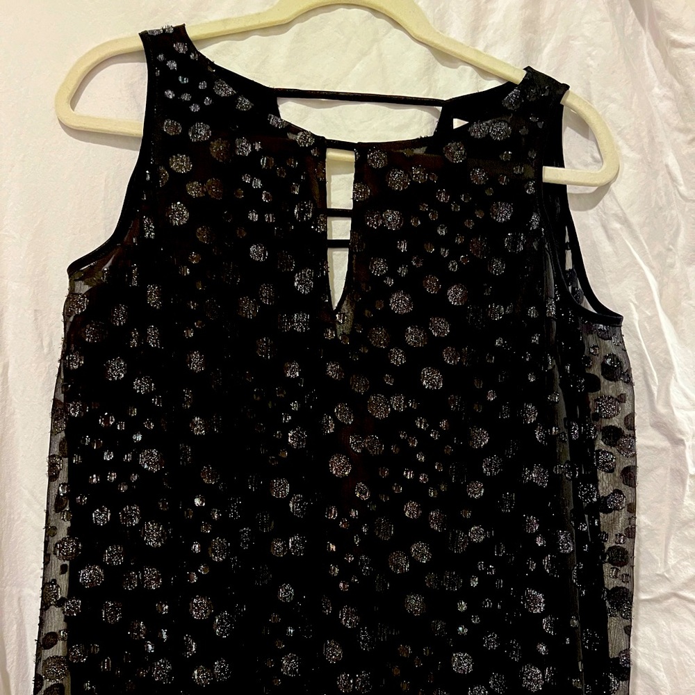 Cooper and Ella Cold Shoulder Glitter Dot Print Blouse